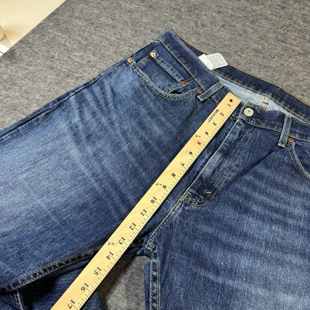 Levi's 505 Jeans Mens 36x32 (36x31.5) Regular Fit Straight Leg Dark Wash Denim